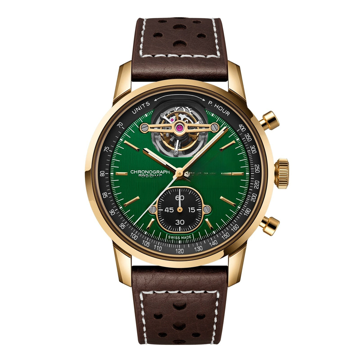 Chronograph Green Leather 43mm