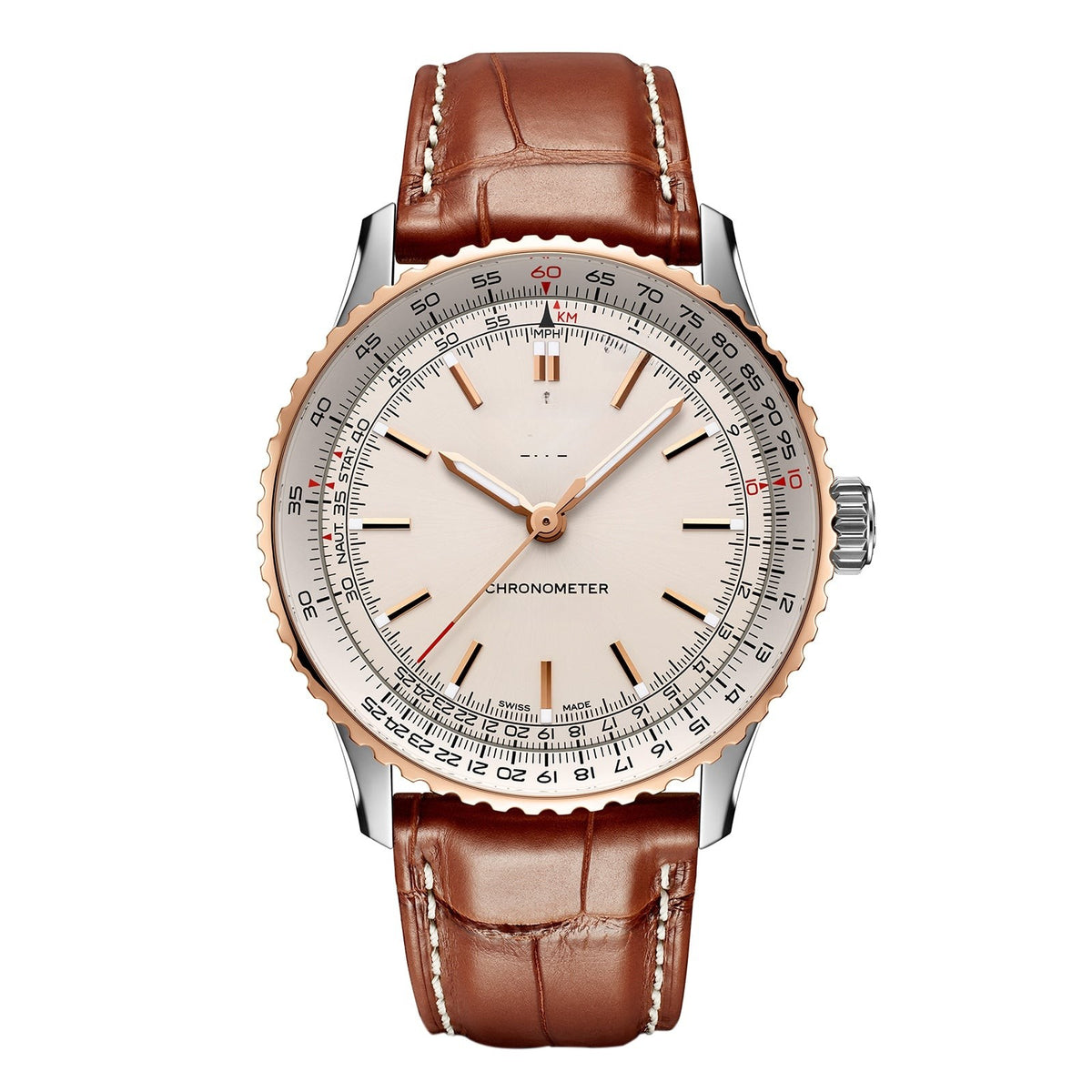 Chronograph Silver 18K Rose Gold 41mm