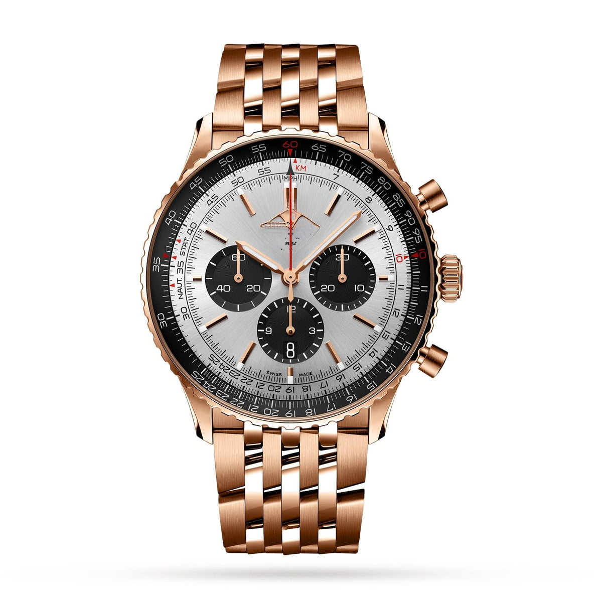 Classic Silver 18K Rose Gold 46mm