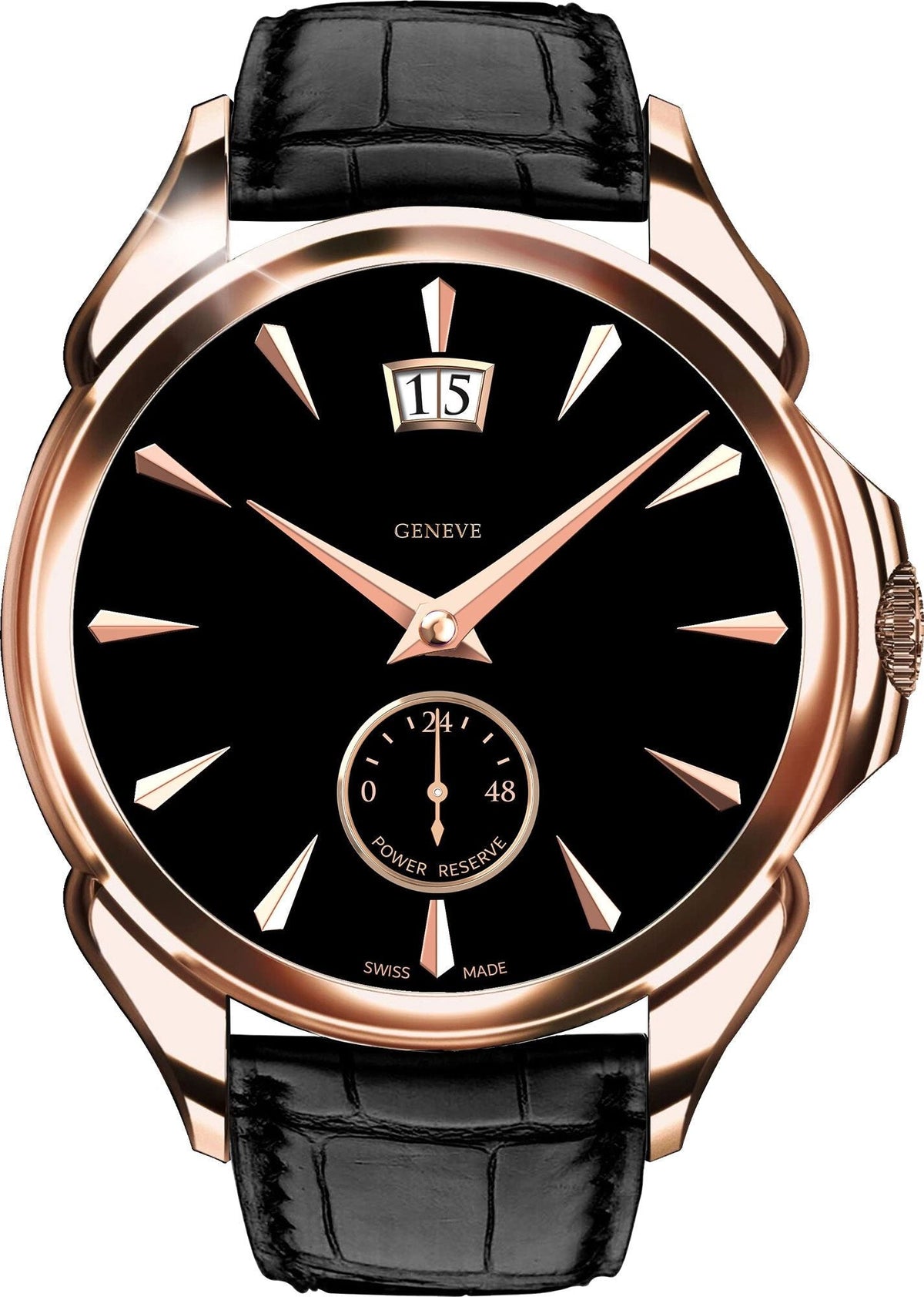 Classic Black 18K Rose Gold 42mm