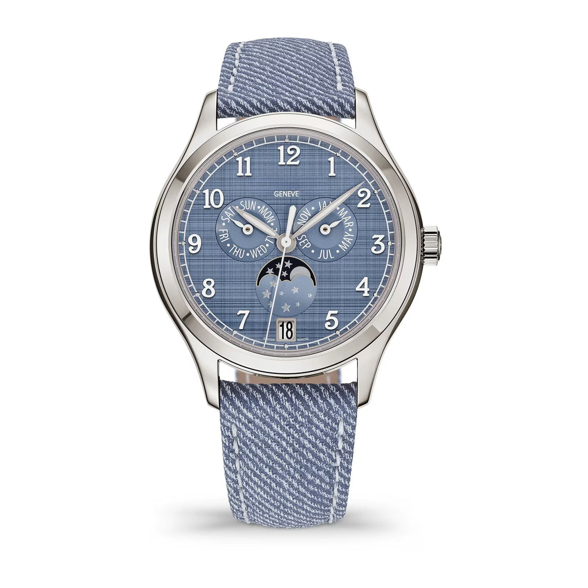 Calendar Blue 18K White Gold 38mm