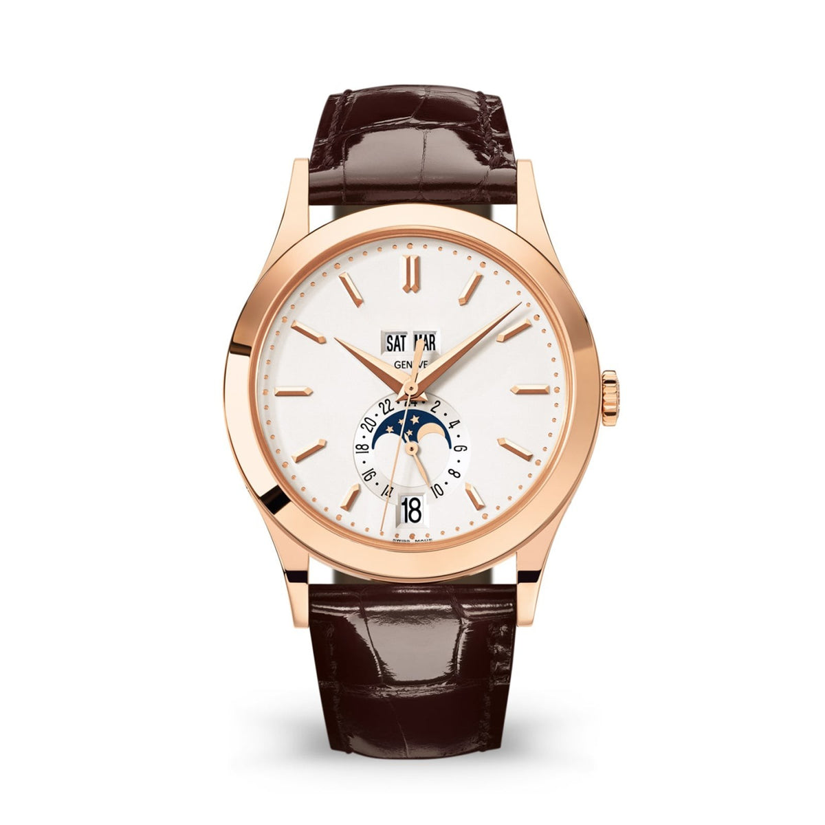 Calendar White 18K Rose Gold 38mm