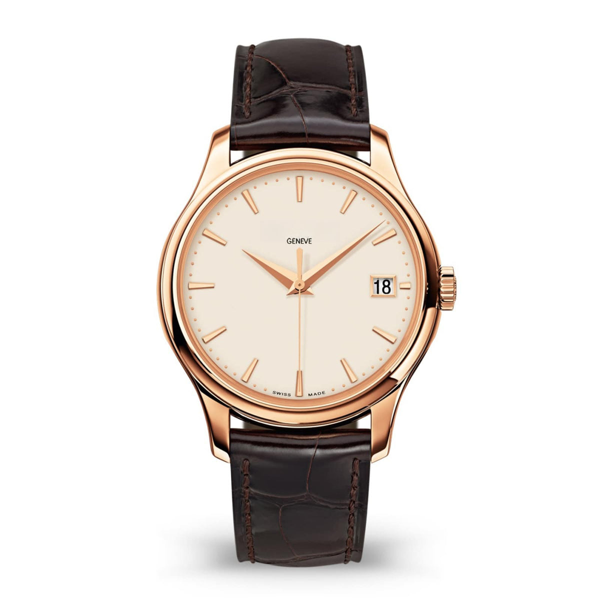 Dress Brown 18K Rose Gold 39mm