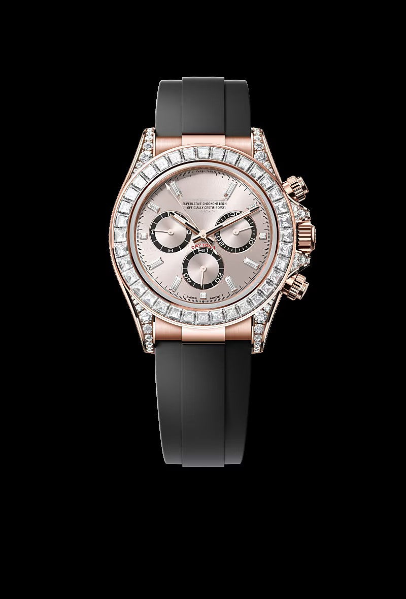Classic Black 18 ct Rose gold with lugs set with diamonds