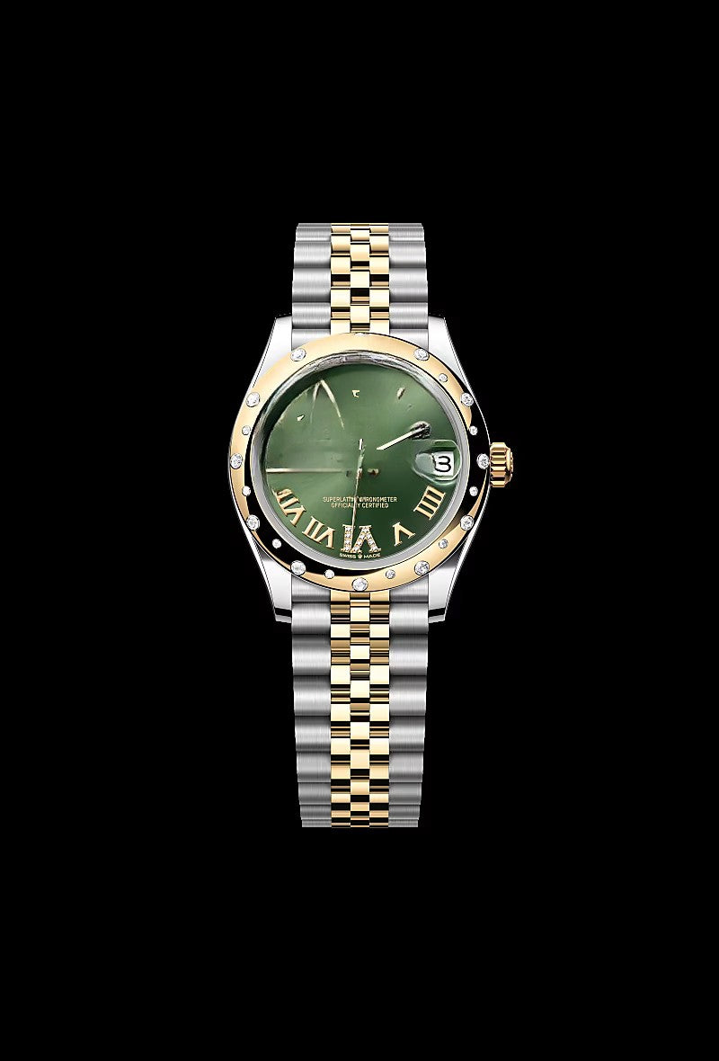 Classic Green Steel and Yellow Gold