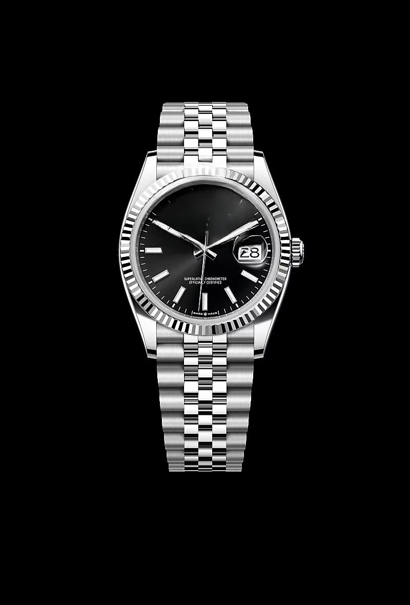 Classic Black Steel and White Gold 36mm